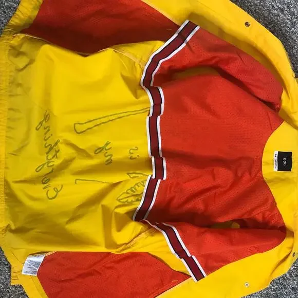 Urban Outfitter BDG Ott Street Palm Tree Coach Jacket Yellow Paradise Forever S - Picture 9 of 9